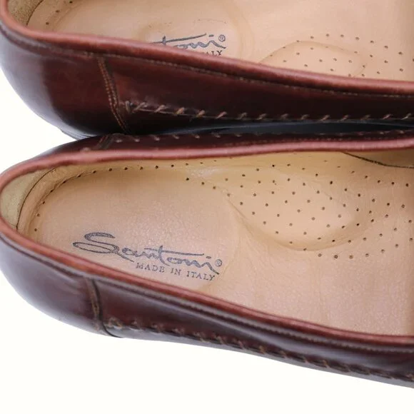 Santoni Italy All Leather Tassel Loafers Brown Moccasins  display picture 3